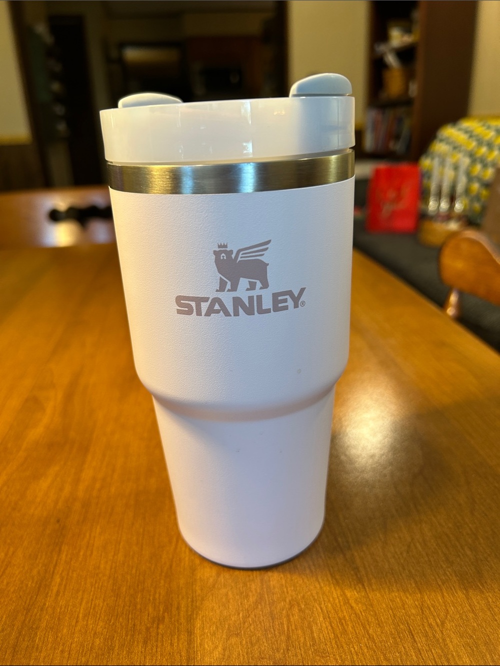 Stanley White Travel Mug with Stainless Trim 20 oz
